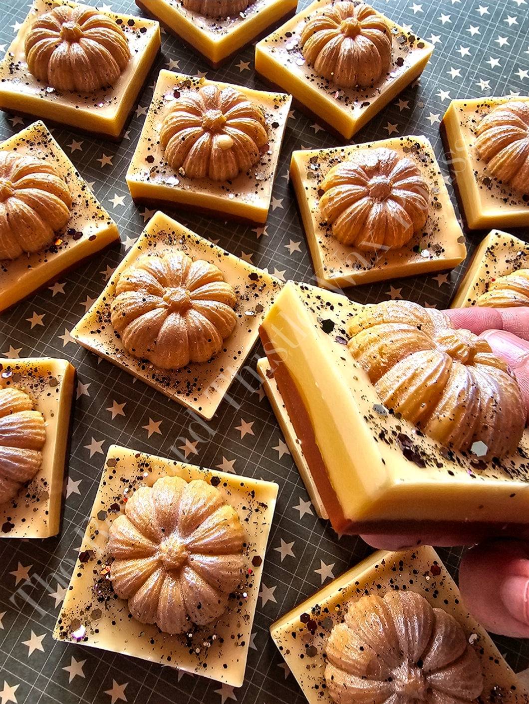 Caramel Pumpkin Swirl wax melt slab