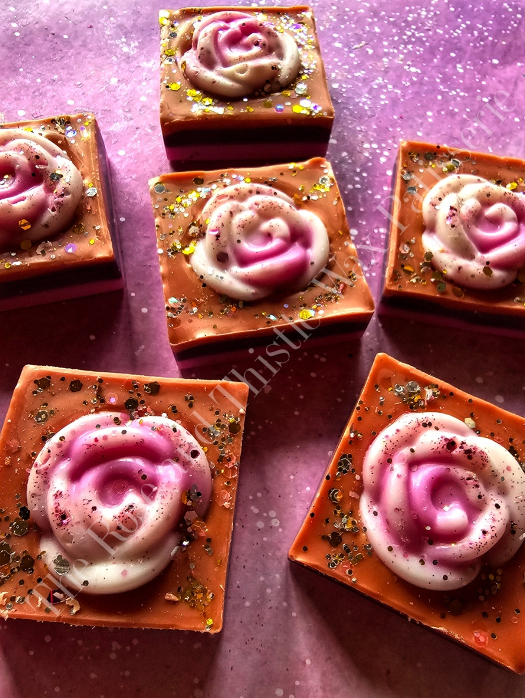 Rose Quartz and Copper Soy Wax Melt Mini Slab