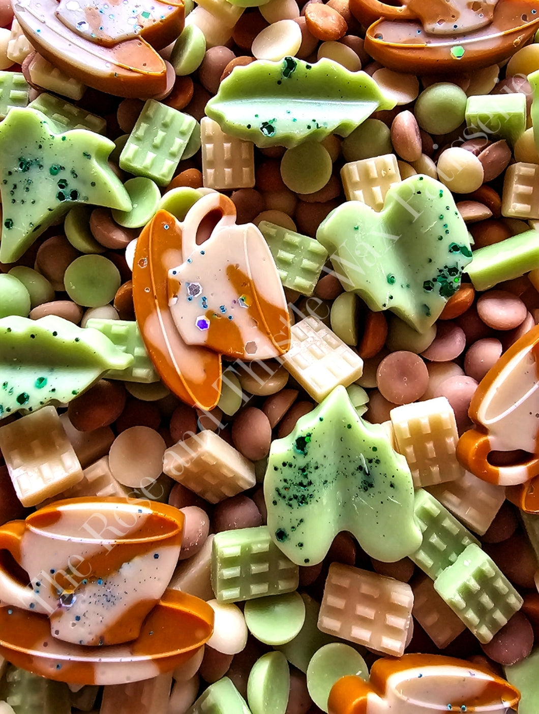 Mint Caramel Coffee Soy Wax Melt Mixed Dots and Shapes