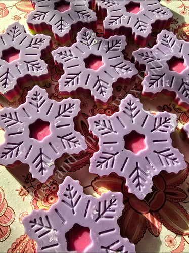 Frosted Rose Wonderland Soy Wax Melt Snowflake Shape